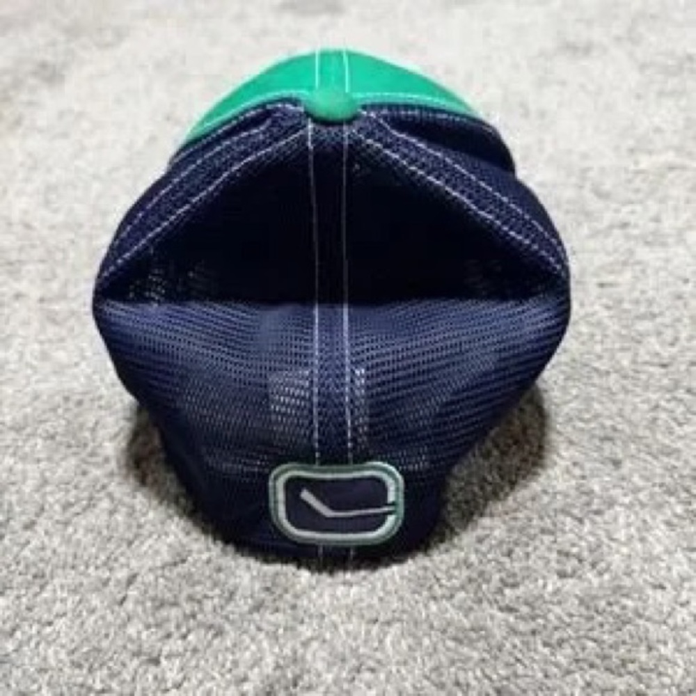 Kids Green and Navy Mesh Baseball Cap with Hockey Logo - Picture 3 of 7